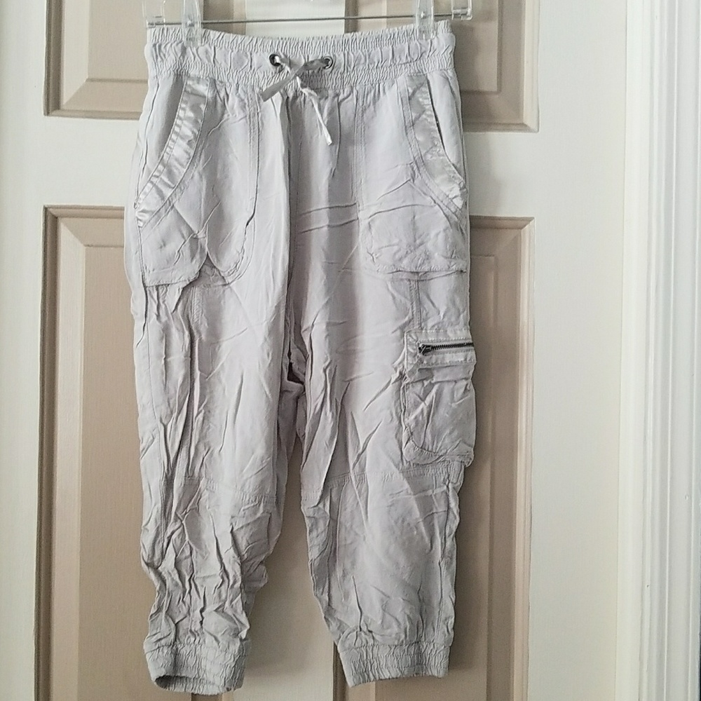 Soft capris with elastic bottoms